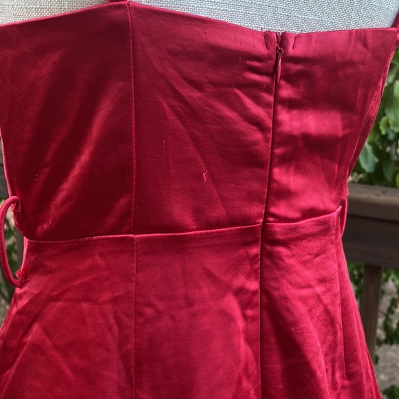 BEBE SATIN COWL NECK WRAP DRESS RED - Picture 6 of 8